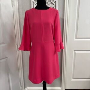 Banana Republic 3/4 sleeve dress in hot pink with pockets